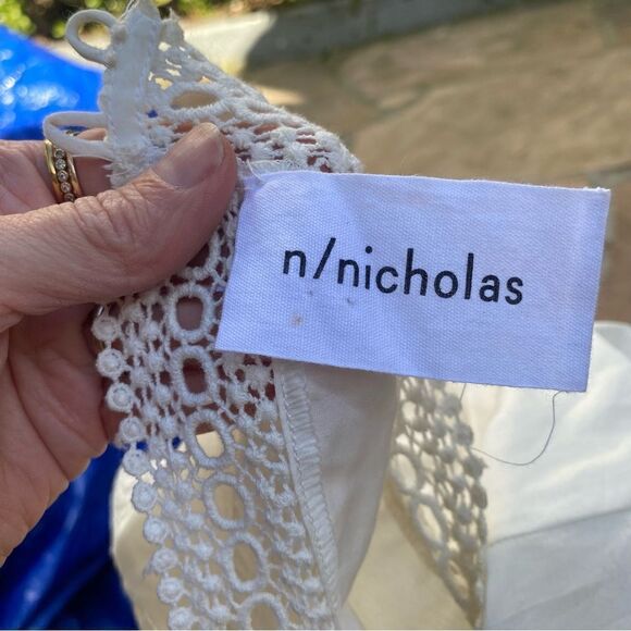 n/nicholas Lace-Trim Long-Sleeve Pintuck Blouse size 4 - Picture 13 of 13